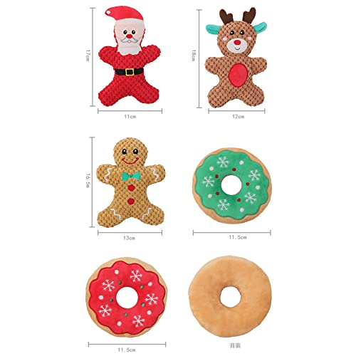 Colcolo Lustiger Hund Quietschendes Spielzeug Quietschen Spielen Katzen Hunde Kuscheltier Langlebig Zähne Spielzeug Weich für Weihnachten Haushalt, Gingerbread Man