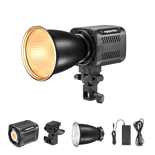 JINBEI JL100Bi Videoleuchte LED COB Professionell, kompakt und tragbar 100 W, Bi-Color 2700 K-6500 K CRI96+, für Streaming, Fotostudio, Vlogging