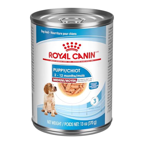 Royal Canin Size Health Nutrition Medium Puppy Thin Slices in Gravy Wet Dog Food, 13 oz can (12-Count) by ROYAL CANIN - Used condition - CA$60.31