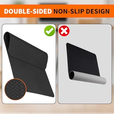 Double-Sided Non-Slip Workout Mat for Elliptical Machine, 23.6 x 17 Stepper Mat for Under Desk Ellipticals & Pedal Exercisers, Stability & Floor Protection, Compatible with Vibration Plate