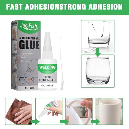 3 Pcs Sekundenkleber Mächtiger Universalkleber 50g Welding High Strength Oily Glue Welding Super Wasserdichter Superkleber Sekundenkleber Stark Multifungctional Glue für Kunststoff Metall Lederharz