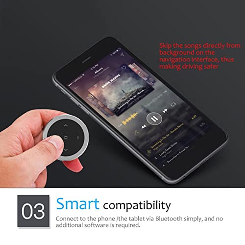 Image of VELURA Car Media Steering Wheel Remote Control Music Streaming Silver with Bracket|FM Transmitters|1 x o Adapter|Consumer Electronics