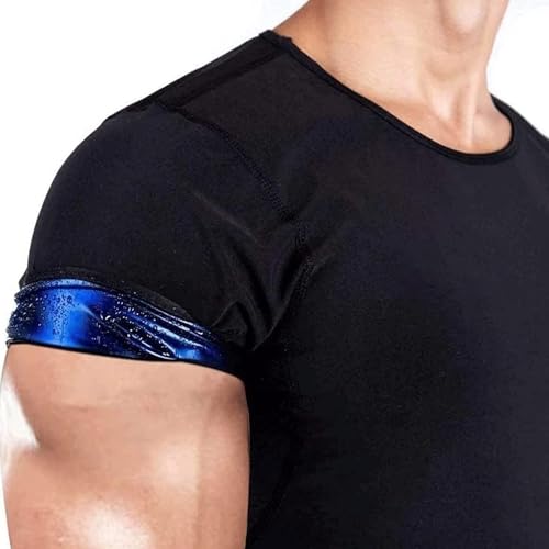 Image of Sauna Shirt for Men Workout: Neoprene Short Sleeve Sweat Shirt for Weight Loss - Mens Gym Compression Sauna Vest