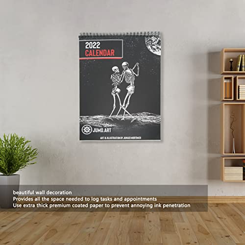 Calendário 2022, arte gótica prático pequeno calendário de parede 2022 decoração de parede presente