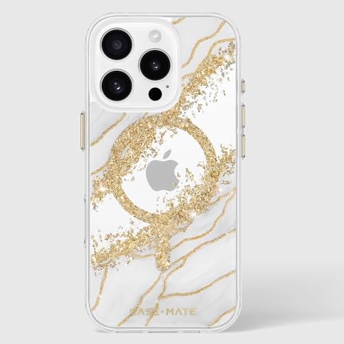 Case-Mate iPhone 16 Pro Case [Compatible with MagSafe] - Stylish Marble Phone Case with 12ft Drop Protection - Premium Magnetic Cover for iPhone 16 Pro - Karat Granite - image 8