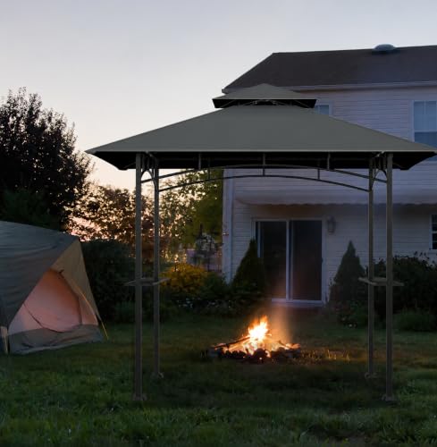5' x 8' Grill Gazebo Replacement Top for L-GG001PST-F, Dark Gray by COVBOARD - Used condition - Image 7