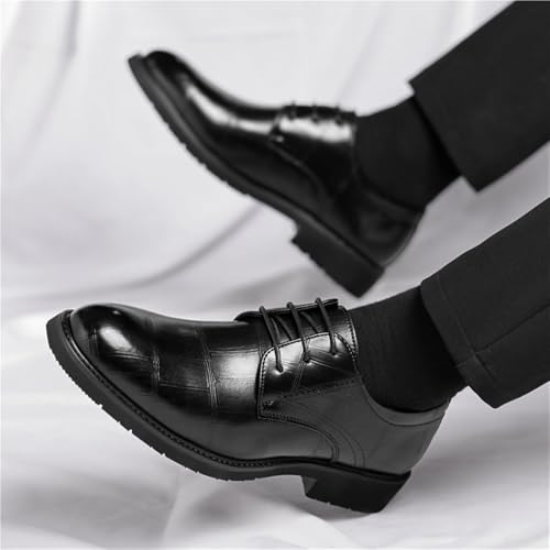 Men's Leather Dress Shoes Summer Black Business Formal Oxfords British Style Casual Commuter Cowhide Wedding Groom Shoes2