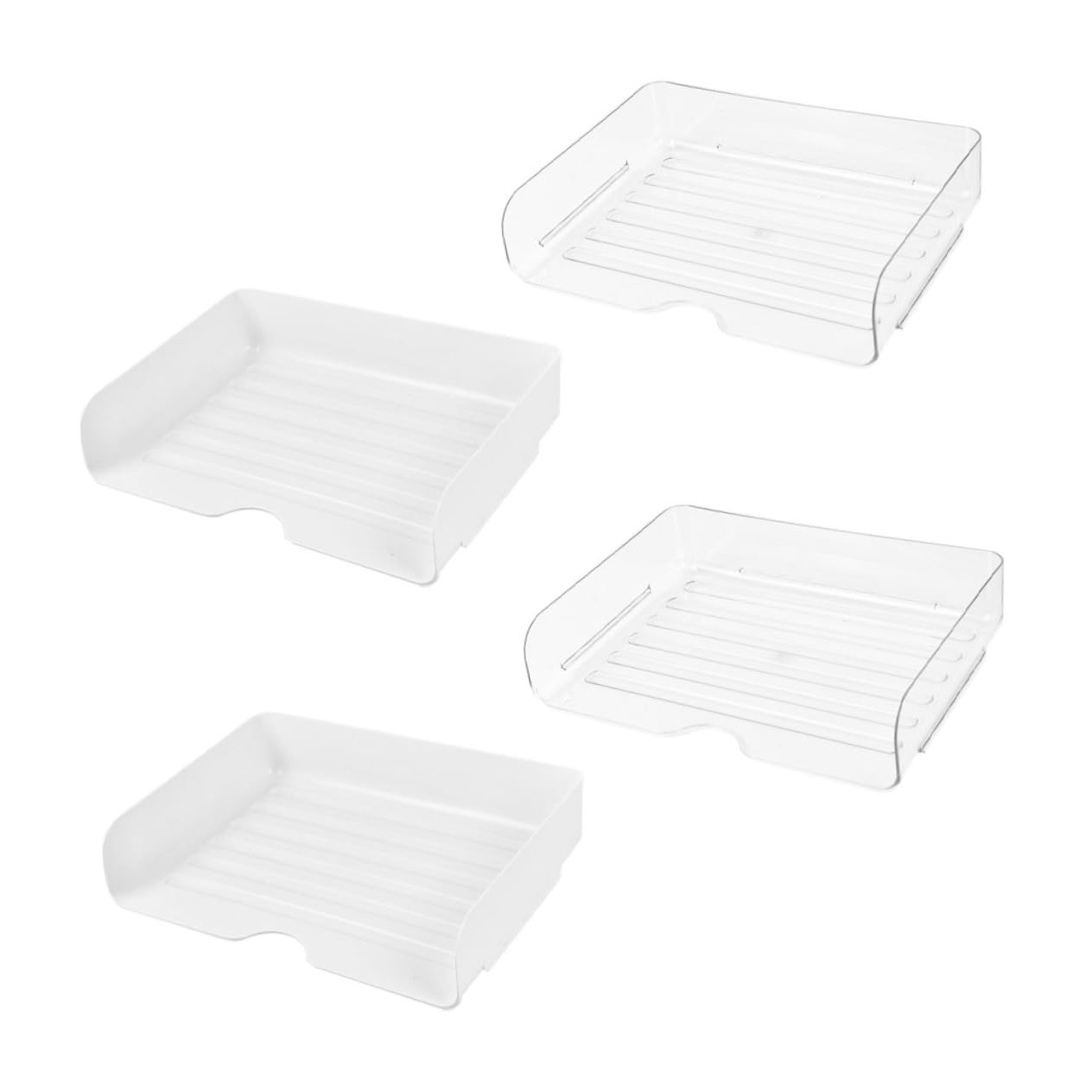 SHINEOFI 4 Piezas Organizador de Escritorio Bandeja para Documentos Clasificador de Papel Bandeja para Aula Organizador de Archivos para Documentos y Papel Apilables para Oficina