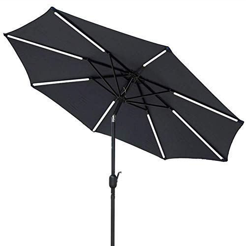 Parasol de plage bleu 2.7M avec LED | Protection solaire efficace - 3