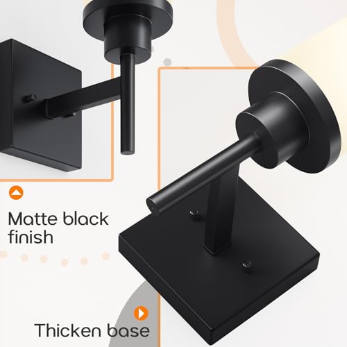 Image of Wall Light Fixtures Matte Black Bathroom Vanity Lights Over Mirror with White Frosted Glass, Wall Lamps for Hallway Washroom Porch Entrance T001MB-L1