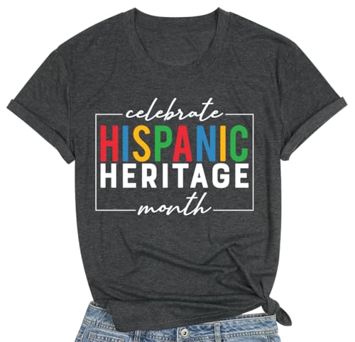 AMWIPE Hispanic Heritage Month Shirt Hispanic Heritage Month Tees Latino Celebrate Shirt Mexican T-Shirt Darkgrey