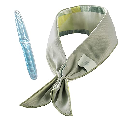 エレコム クールスカーフ 接触冷感 暑さ対策グッズ アイスコーデ フォレストカーキ×レモンイエロー HCC-SC21GN