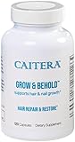 Caitera Grow & Behold | Clinically Tested Dietary Supplement for Thinning Hair | Saw Palmetto, Biotin, Zinc & Selenium to Support Hair Growth, Vitality, Shine & Fullness | Vegan 120 Capsules