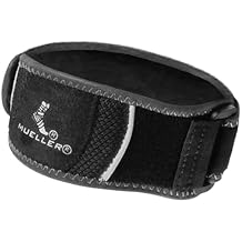 MUELLER Sports Medicine Hg80 Premium Tennis Elbow Support Strap, Elbow Pain Relief Brace For Men and Women, Black,