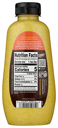 Koops' Spicy Brown Mustard – Spicy Mustard, Gluten-Free, Kosher, Made In Usa, From Quality Mustard Seeds, Shelf-Stable, Delicious And Bold Flavor – 12 Oz, Pack Of 1 #TOP1