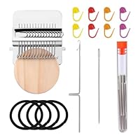 Alnicov Web-Reparatur-Mini-Webstuhl, Stopfwebstuhl-Werkzeug für Anfänger, schnelles Stricken, Ausbessern von Jeans und Socken, DIY (14 Haken)