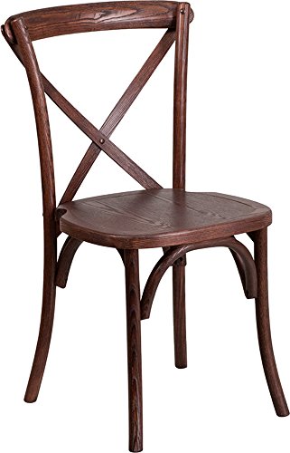 Image of Flash Furniture 2 Pack HERCULES Series Mahogany Cross Back Chair