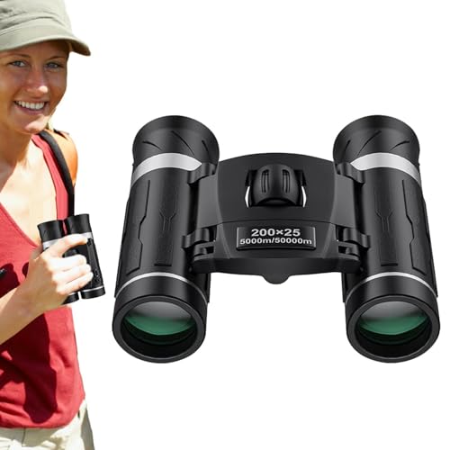 Prismáticos compactos - Prismáticos HD de 200 × 25 - para observación de aves | Prisma BAK4 | Impermeable para exteriores | HD para adultos y niños