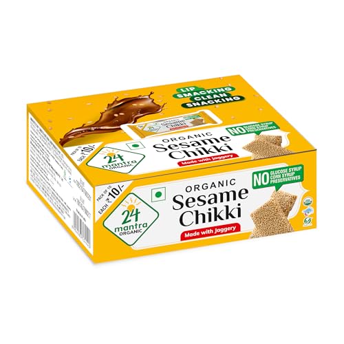 Image of 24 Mantra Organic Sesame Chikki 16g - Pack of 10 |160 Gram