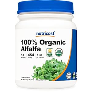 Nutricost Organic Alfalfa Powder 1LB – USDA Certified 100% Organic, Vegetarian, Non-GMO, Gluten Free