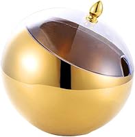 Vista 4 de Azucarero esférico de acero inoxidable dorado condimento tarro mentas titular tazón con rollo superior