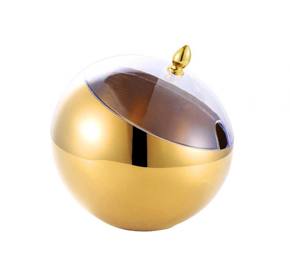 Mozacona Gold Stainless Steel Spherical Sugar Bowl Seasoning Jar Mints Holder Bowl with Roll Top