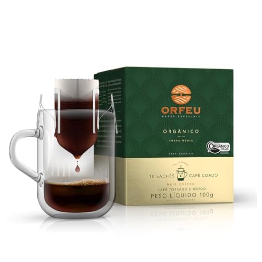 Orfeu Café Orgânico Drip Coffee, 100% Arabica, Torra Média, 10 sachet, 100g