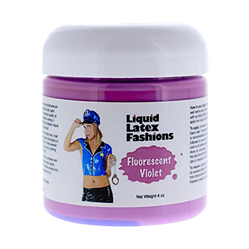 Liquid Latex Fashions- Fluorescent Violet Halloween Latex Full Body Paint for Adults and Kids, Ideal for Art, Parties, Carnivals and Cosplay, Safe to Use- 4 Oz
