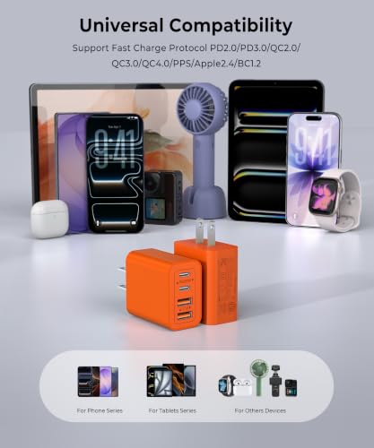 Image of [2-Pack] 40W USB C Wall Charger Block,4-Port Super Fast Charging Block