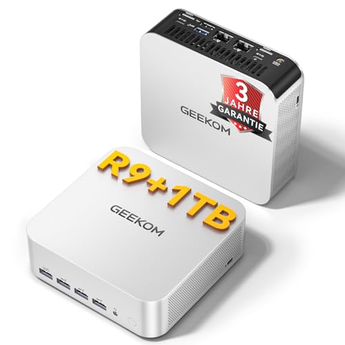 GEEKOM AI Mini PC A7 Max [2026 Edition] mit AMD Ryzen 9 7940HS | aufrüstbarem DDR5 RAM(bis zu 128GB) + 1TB SSD(Max. 4TB), Leise Mini PC mit Windows 11 Pro | 4 Modus | SD-Slot | 8K | 3 Jahre Garantie