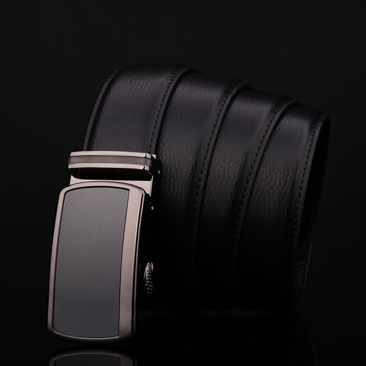 Business Men's Belt Automatic Buckle Men's Belt Genuine Leather Belt(110cm)2