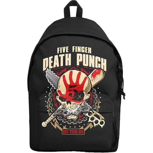 Rocksax Mochila Five Finger Death Punch - Got Your Six, Preto, Height 45cm, Width 30cm, Depth 15cm, Mochila