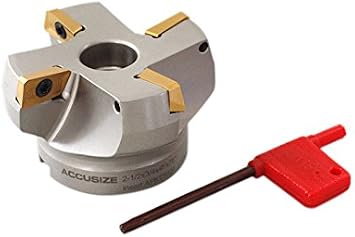 Accusize Industrial Tools 2.5 by 0.75 Bore, 75 Degree Indexable Face Mills with 4 Pcs Apkt1604 Carbide Inserts, 0028-2601