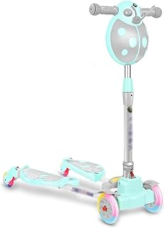 Scooters for Kids Scooters for Adults Kick Scooter For Kids，4 Wheels Foldable Scooters Adjustable Height Extra-Wide Deck PU Flashing Wheels Great Kids Scooter &cute Cartoon Toddler Scooter 3-12 Years