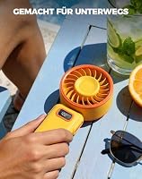 Diveblues Handventilator Kinder Turbo-Ventilator mit 100 Stufen und 7,4 Starkem Luftstrom, 180° Faltbarer 4-in-1 Mini-Ventilator für Hand, Hals und Tisch, Aufladbar für Sommer, Reise und Outdoor – Ansicht 9