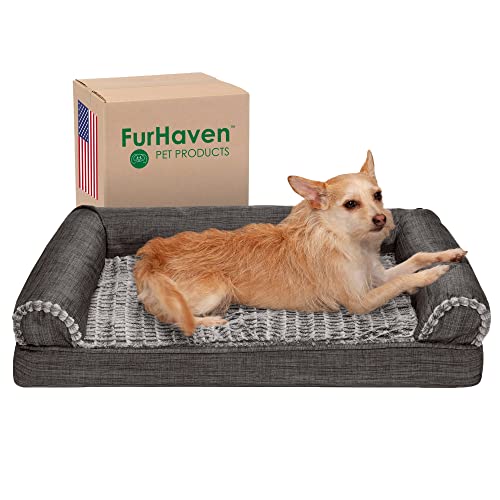 Furhaven Orthopedic Dog Bed for Medium/Small Dogs w/ Removable Bolsters & Washable Cover, For Dogs...