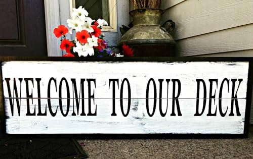 Eletina Wooden Welcome Sign, 6x16 INCH, Rustic, Wall Mount, Words & Quotes, Decorative Signs