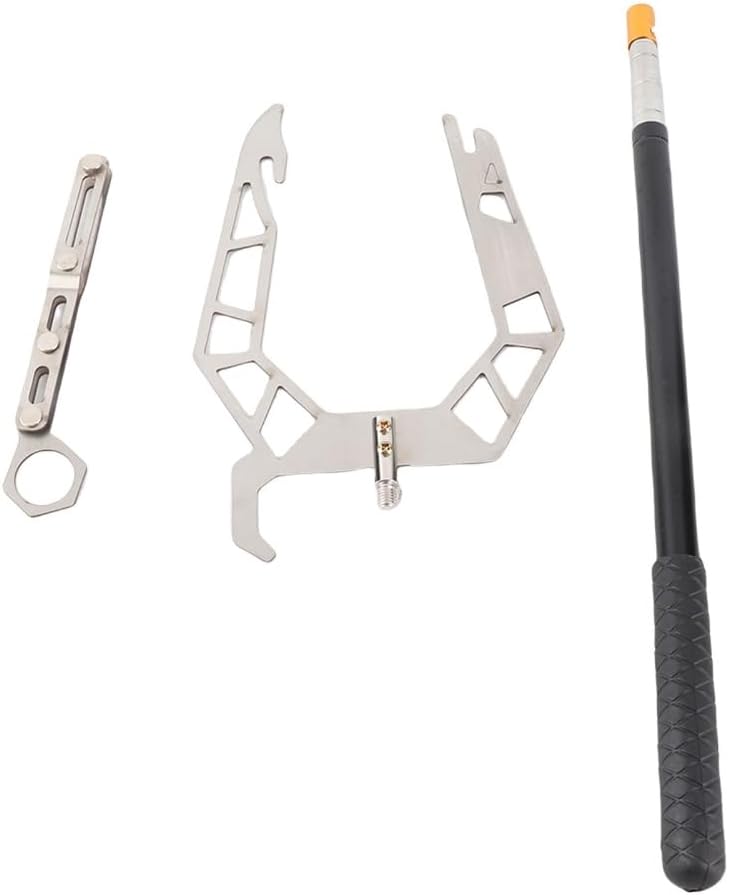 4.9ft Aluminum Alloy Telescopic Boat Hook Pole with Toggling Link Design U-Shaped Mooring Threader for Docking and Berthing