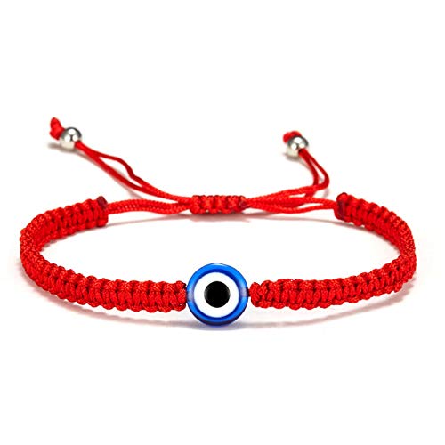 5-6 Pcs Evil Eye String Kabbalah Bracelets Hamsa Hand Hand-Woven Adjustable Red Rope Cord Thread Braided Bracelet Fatima Hand Ancient Friendship Charm Lucky Anklet For Women Girl Jewelry-1 Eye #TOP1