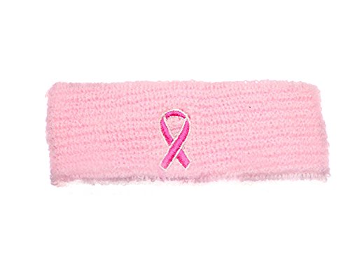 25 Pack Pink Ribbon Awareness Sport Headband for Breast Cancer Awareness- Perfect for Sports Teams, High School, College, Pee Wee and Cheerleading