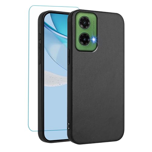 IUQXU Coque pour Motorola Moto G35 5G avec Verre Trempé Antidérapante Légère Ultra-Mince Étuis Antichoc Anti-Chute Etui Cuir pour Motorola G 35 MotoG35...