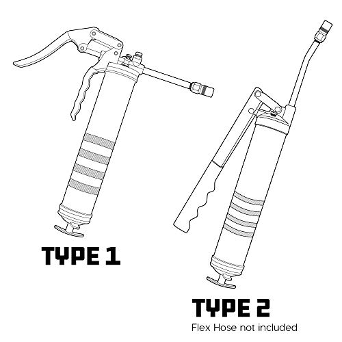 Powerbuilt Mini Pistol Grip Grease Gun With 6 Inch Extension Pipe Attaches At 0 Or 90 Degrees, Push Button Air Bleeder Valve; Uses Standard 3 Ounce Cartridges - 648755 #TOP3