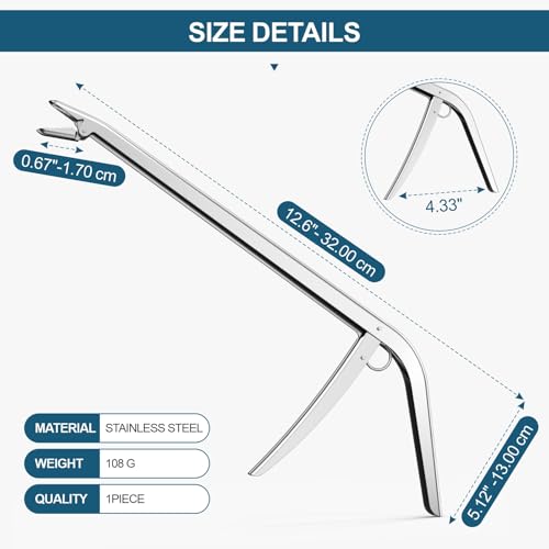Viibrra 11.5-Inch Fish Hook Remover, Stainless Steel Fishing Tool – Saltwater & Freshwater Hook Extractor Pliers with Serrated Jaw, Non-Slip Safety Dehooker for Anglers