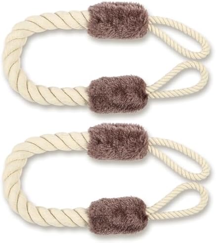 AYESY Türstopper Klinke, 2 Stück Türkordel Klemmschutz, 60 cm Baumwolle Türstopper Seil für Haustier und Kinder Fingerschutz, Türklinken stopper, kein Zuknallen der Tür mehr(Braun)