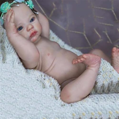 Zero pam Reborn Baby Vollsilikon Lebensecht, Silikon Baby Mädchen-45CM Lebensechte Babypuppen Puppe Echt Reborn Puppen Lebensecht Silikon Babys Echt Aussehende – Bild 8