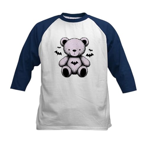 CafePress Batty Bear Pink Kids Baseball T Shirt Kids Cotton Baseball Jersey, 3/4 Raglan Sleeve Shirt