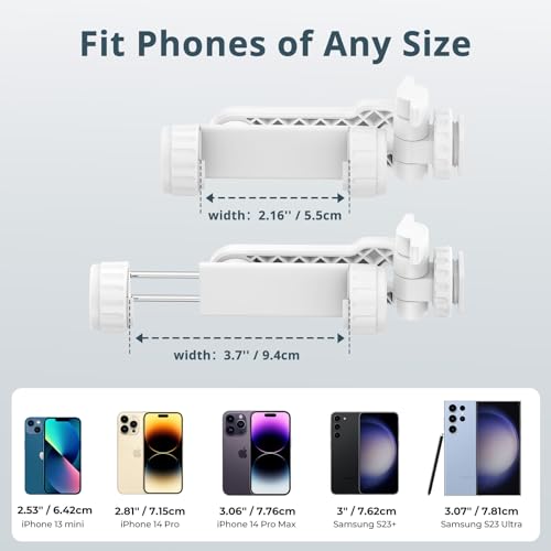 ATUMTEK Phone Tripod Mount, Universal Smartphone Mount Adapter with 2 Cold Shoe and 1/4\" Standard Screw, 360° Rotates and 180° Tilts Adjustable Cell Phone Clamp Holder for Perfect Mobile Photography