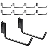 MorScan 10-Pack 6' E-Track Extended Flat J Hooks, Heavy Duty E Track Ladder Hooks, Black Steel E System Tie Down Accessories for Box Truck, Enclosed Trailer, Garage, Vans, Warehouse, Workshop