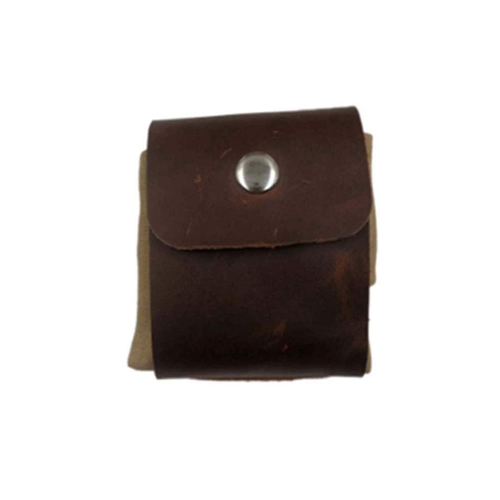Canvas Bushcraft Bag with Leather Cover & Buckle Foldable Heavy Duty Tool Pouch - Foraging Pouch, Multi-Purpose Foraging Bag for Hiking, Treasures & Seashells, Easy Looping Around Belts (Coffee)