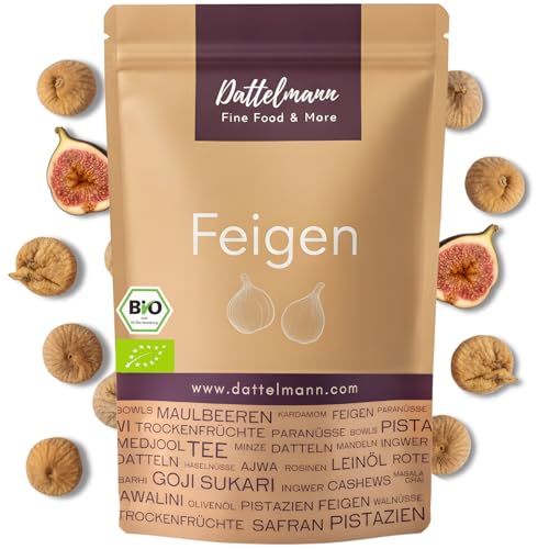 DATTELMANN® - Bio Feigen Getrocknet 500g - Ungeschwefelt & Ungezuckert - Ballaststoffreich - Premium Trockenfrüchte